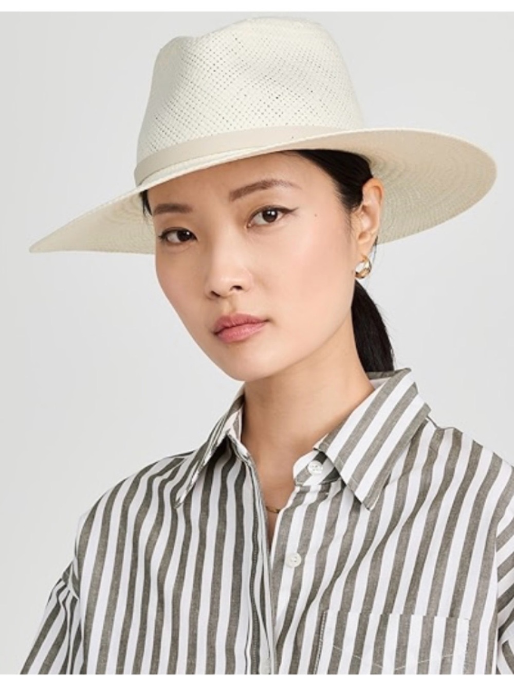 Janessa Leone Valentine straw hat white/leather